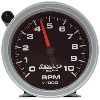 Auto Meter - Auto Meter Auto Gage Tachometer - 10000 RPM - Electric - Analog - 3-3/4" Diameter - Pedestal Mount - Black Face