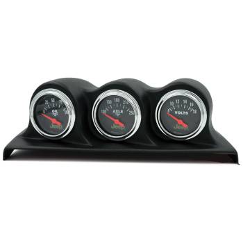 Auto Meter - Auto Meter Jeep Gauge Kit - Analog - Axle Temperature/Oil Temperature/Voltmeter - Chrome Bezel - Black Face