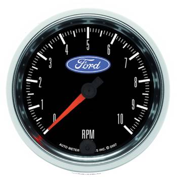 Auto Meter - Auto Meter Tachometer - Electric - Analog - 3-3/8" Diameter - Ford Logo - Black Face