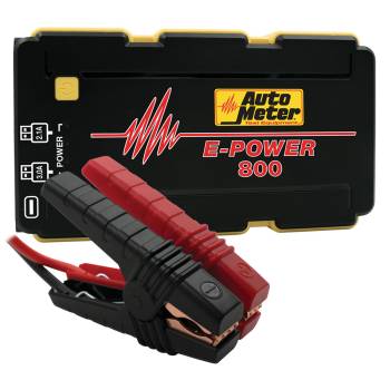 Auto Meter - Auto Meter E-Power 800 Portable Battery - Jump Starter - 800 Amp 14.8 Volt - 2 Ft. . Clamp-On Cables Included - LED Charge Indicator/Light