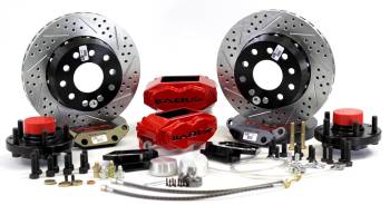 Baer Disc Brakes - Baer SS4 Plus Brake System - Front - 4 Piston Caliper - 11.000" Drilled/Slotted - 2 Piece Rotor - Aluminum - Red