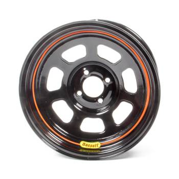 Bassett Racing Wheels - Bassett D-Hole Lightweight Wheel - 15 x 7" - 3" Backspace - 4 x 100 mm Bolt Pattern - Steel - Black Powder Coat