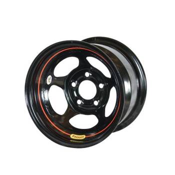 Bassett Racing Wheels - Bassett Intertia Advantage Wheel - 15 x 8" - 3" Backspace - 5 x 5.00" Bolt Pattern - Wissota - Steel - Black Powder Coat