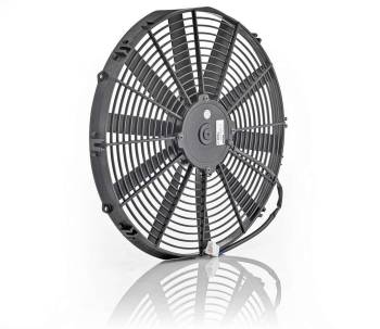 Be Cool - Be Cool Euro Black Thin Line Electric Cooling Fan - 16" Fan - Puller - 1300 CFM - 12V - Straight Blade - 16 x 16" - 2" Thick - Plastic