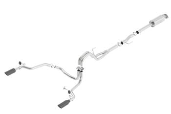 Borla Performance Industries - Borla Cat-Back Exhaust System - 3" to 2-1/4" Pipe Diameter - Dual Rear Exit - 4" Black Tips - Stainless