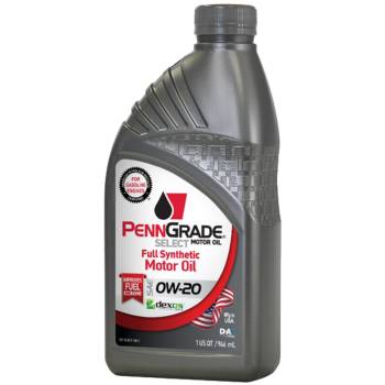 PennGrade Motor Oil - PennGrade Select Motor Oil - 0W20 - Synthetic - 1 qt Bottle