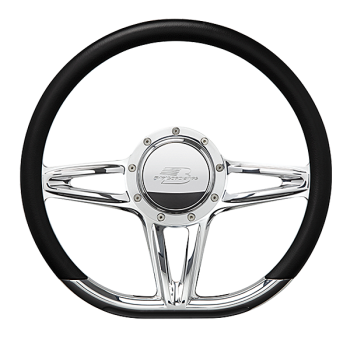 Billet Specialties - Billet Specialties Victory Steering Wheel - 14" Diameter - D-Shape - Aluminum - Polished