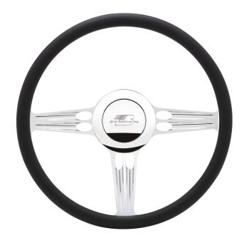 Billet Specialties - Billet Specialties Hollowpoint Steering Wheel Half Wrap - 15.5" Diameter - Aluminum - Polished