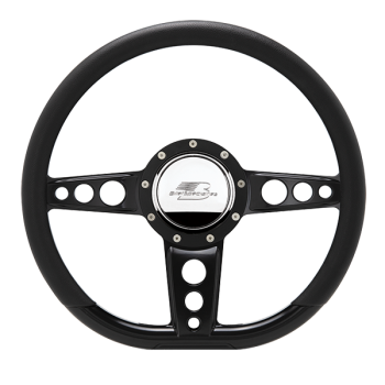 Billet Specialties - Billet Specialties Trans Am Steering Wheel - D-Shaped - 14" Diameter - 3 Spoke - 2" Dish - Aluminum - Black