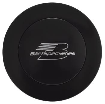 Billet Specialties - Billet Specialties Horn Button - Black - Billet Specialties Logo - 9-Bolt Steering Wheels