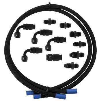 Billet Specialties - Billet Specialties Power Steering Hose Kit - Braided Stainless - Black - Pump Mount Style Reservoirs