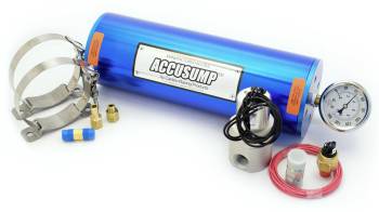 Canton Racing Products - Canton Accusump Oil Accumulator - 2 qt Capacity - 4-1/4" Diameter - 12" Long - Aluminum - Blue