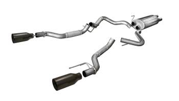 Corsa Performance - Corsa Sport Exhaust System - Cat-Back - 3" Diameter - Dual Rear Exit - 5" Black Tips - Stainless - Ford Ecoboost-Series