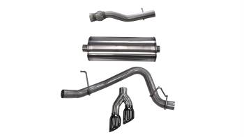 Corsa Performance - Corsa Sport Exhaust System - Cat-Back - 3" Diameter - Single Side Exit - Dual 4" Black Tips - Stainless