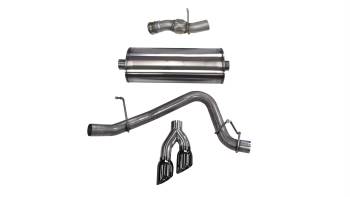 Corsa Performance - Corsa Sport Exhaust System - Cat-Back - 3" Diameter - Single Side Exit - Dual 4" Black Tips - Stainless