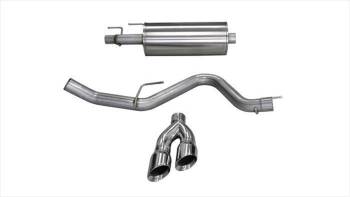 Corsa Performance - Corsa Sport Exhaust System - Cat-Back - 3" Diameter - Single Side Exit - Dual 4" Polished Tips - Stainless - Ford EcoBoost Series