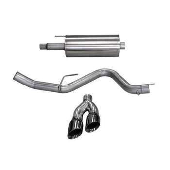Corsa Performance - Corsa Sport Exhaust System - Cat-Back - 3" Diameter - Single Side Exit - Dual 4" Black Tips - Stainless - Super Cab/Super Crew Cab