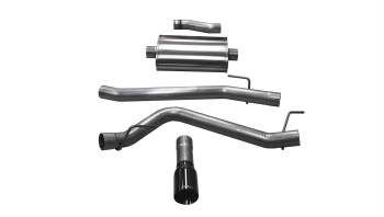Corsa Performance - Corsa Sport Exhaust System - Cat-Back - 3" Diameter - Single Side Exit - 4" Black Tip - Stainless