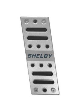 Drake Muscle Cars - Drake Muscle Cars Dead Pedal Pedal Pad - Rubber Pads - Billet Aluminum - Shelby Script Logo