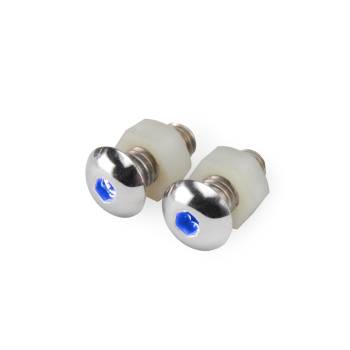 Design Engineering - DEI Lite'N Boltz - 5/16-18" Thread - 3/4" Long - Blue LED Lighted - Stainless - Polished (Pair)
