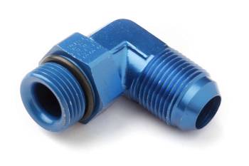 Earl's - Earl's Adapter Fitting - 90 Degree - 8 AN Male to 7/8-14" Male O-Ring - Swivel - Aluminum - Blue