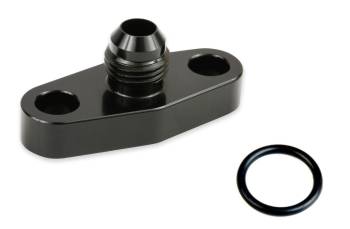 Earl's - Earl's Turbo Fitting - Adapter - Straight - Oil Pan Drain Flange to 6 AN Male - Aluminum - Black - T40/2024 Turbos