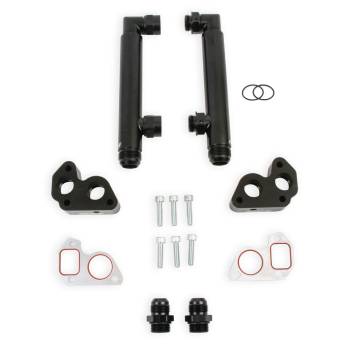 Earl's - Earl's Water Pump Plumbing Kit - 12 AN Female Adapter Fittings - 12 AN Ports - 16 AN Male Inlet and Outlet - Black
