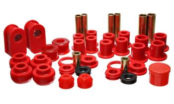 Energy Suspension - Energy Suspension Hyper-Flex Bushing Kit - Suspension Bushings - Master Set - Polyurethane/Steel - Red/Cadmium