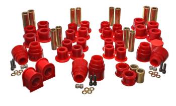 Energy Suspension - Energy Suspension Hyper-Flex Bushing Kit - Suspension Bushings - Master Set - Polyurethane/Steel - Red/Cadmium