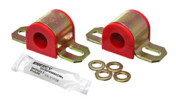Energy Suspension - Energy Suspension Hyper-Flex Sway Bar Bushing - Non-Greasable - 19 mm Bar - Bracket - Polyurethane/Steel - Red/Cadmium - (Pair)
