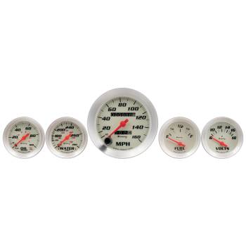 Equus Products - Equus 8000 Series Gauge Kit - Analog - Fuel Level/Oil Pressure/Speedometer/Voltmeter/Water Temperature - White Face