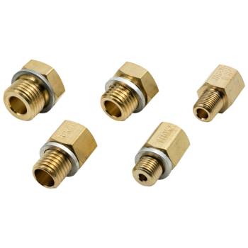 Equus Products - Equus Adapter Fitting - Straight - 1/8 NPT Female to 10 mm x 1 Male/12 mm x 1.5 Male/14 mm 1.5 Male/16 mm x 1.5 Male/1/8-28 BSPT - Brass