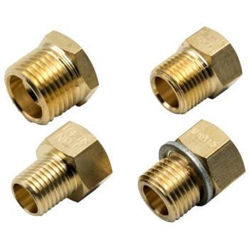 Equus Products - Equus Adapter Fitting - Straight - 6 AN Female to 3/8-18 NPT Male/1/4-18 NPT Male/1/2-14 NPT Male/16 mm x 1.5 Male - Brass