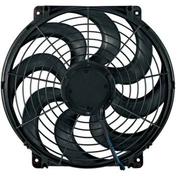 Flex-A-Lite - Flex-A-Lite Black Magic S-Blade Electric Cooling Fan - 14" Fan - Push/Pull - 1530 CFM - 12V - Curved Blade - 14-1/2 x 13-7/8" - 3-3/4" Thick