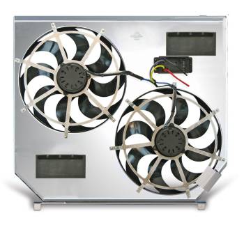 Flex-A-Lite - Flex-A-Lite Direct-Fit Electric Cooling Fan - Dual 15" Fan - Puller - 6200 CFM - 12V - Curved Blade - Controller - Aluminum Shroud - Super Duty