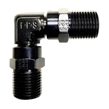 Fragola Performance Systems - Fragola Adapter Fitting - 90 Degree - 1/2" NPT Male to 1/2" NPT Male - Aluminum - Black