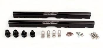 FAST - Fuel Air Spark Technology - F.A.S.T. Fuel Rail - 8 AN Female O-Ring Outlets - Hardware Included - Billet Aluminum - Black - GM LS-Series