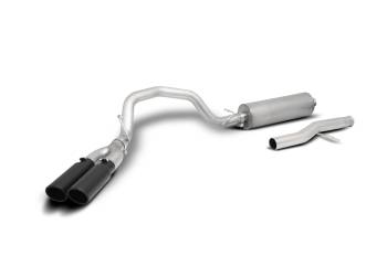 Gibson Performance Exhaust - Gibson Elite Black Sport Exhaust System - Cat-Back - 3" Diameter - Single Side Exit - Dual 4" Black Tips - Stainless