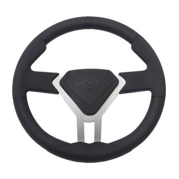 Grant Products - Grant Pro EGDE Steering Wheel - 13.50" Diameter - 3-Spoke - Black Rubber Grip - Aluminum