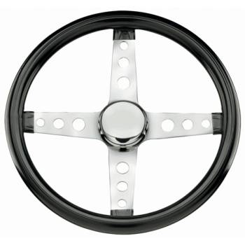 Grant Products - Grant Classic Steering Wheel - 13-1/2" Diameter - 4-Spoke - Black Vinyl Grip - Steel - Chrome