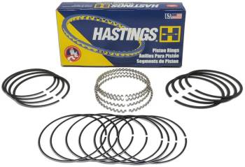 Hastings - Hastings Piston Rings - 5/64 x 5/64 x 3/16" Thick - Standard Tension - Phosphate - 8 Cylinder
