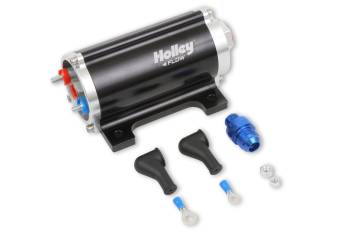 Holley - Holley Electric Fuel Pump - In-Line - 100 gph at 8 psi - 8 AN O-Ring Female Inlet - 6 AN O-Ring Female Outlet - Black - E85/Diesel/Gas