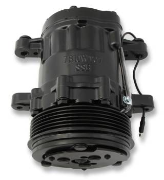 Holley - Holley SD7 Air Conditioning Compressor - Passenger Side Mount - Aluminum - Black - GM LS-Series