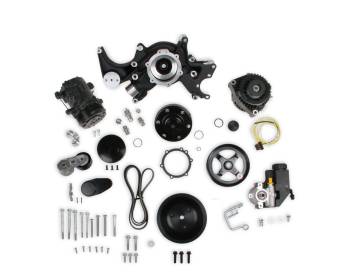Holley - Holley 6 Rib Serpentine Pulley Kit - Aluminum - Black - Small Block Chevy
