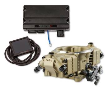 Holley EFI - Holley EFI Terminator X Stealth Fuel Injection System - Throttle Body - Square Bore - Aluminum - Gold - GM LS-Series