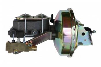 Leed Brakes - Leed Master Cylinder and Booster - Dual Integral Reservoir - 9" OD - Single Diaphragm - Steel - Zinc Plated - GM