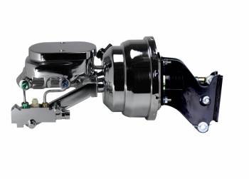 Leed Brakes - Leed Master Cylinder and Booster - Dual Integral Reservoir - 8" OD - Dual Diaphragm - Steel - Chrome