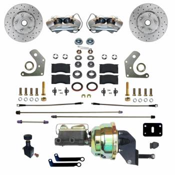 Leed Brakes - Leed MaxGrip XDS Brake System - Power Disc Conversion - Front - 4 Piston Caliper - 11" Solid Rotors - Booster/Master Cylinder - Iron - Zinc Plated