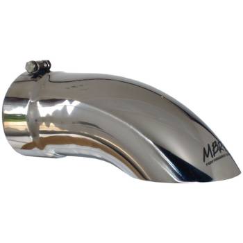MBRP Performance Exhaust - MBRP Exhaust Tip - 5" Inlet - 5" Round Outlet - 14" Length - Single Wall - Cut Edge - Angled Cut - Turndown Style - Stainless - Chrome