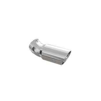 MBRP Performance Exhaust - MBRP Exhaust Tip - 5" Inlet - 6" Round Outlet - 15-1/2" Length - Single Wall - Rolled Edge - Angled Cut - Stainless - Chrome